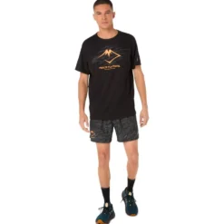 Pantaloncini da trail Asics Fujitrail All Over Print 5In S Performance Black