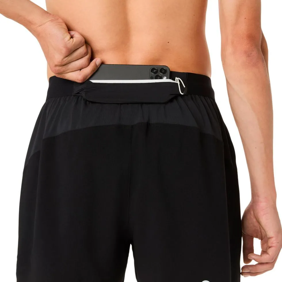 Pantaloncini da trail Asics Fujitrail All Over Print 5In Black Carbon Cream