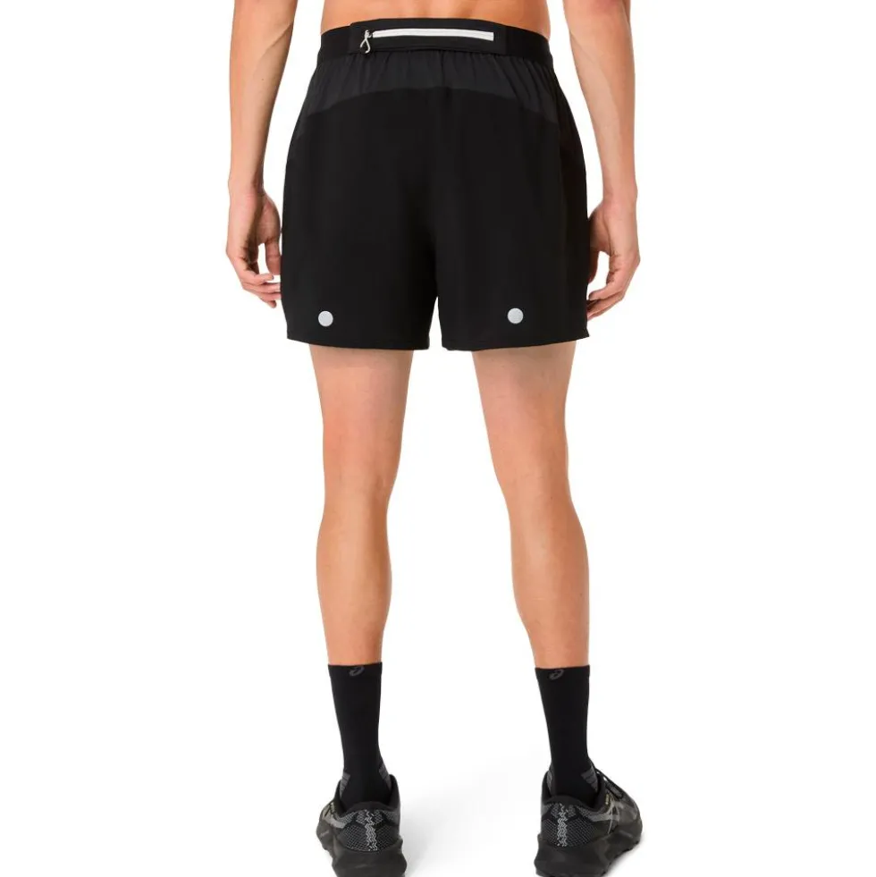 Pantaloncini da trail Asics Fujitrail All Over Print 5In Black Carbon Cream