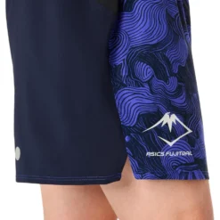 Pantaloncini da trail Asics Fujitrail All Over Print 5In Midnight Cobalt Burst Cream