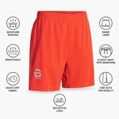 Pantaloncini da trail Bjorn Daehlie Short Run 365 Lava Red