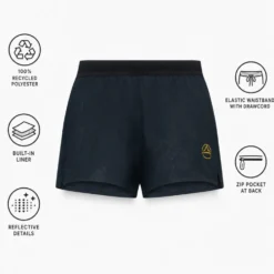 Pantaloncini da trail La Sportiva Pure 3 Short Black Yellow