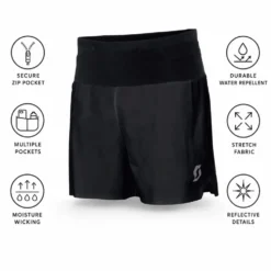 Pantaloncini da trail Scott Hybrid M's Rc Run Black
