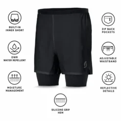 Pantaloncini da trail Scott Hybrid Endurance Tech Black