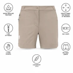 Pantaloncini da trekking Millet Ubic Stretch W Beige