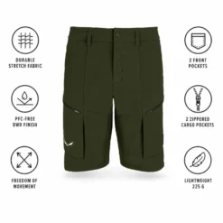 Pantaloncini da trekking Salewa Puez Durastretch Cargo Shorts M Dark Olive