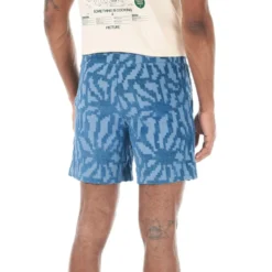 Pantaloncini Picture Spongy Blue Flower Embossed