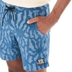 Pantaloncini Picture Spongy Blue Flower Embossed