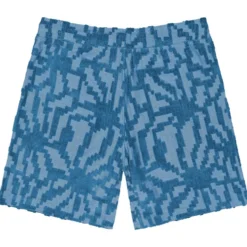 Pantaloncini Picture Spongy Blue Flower Embossed