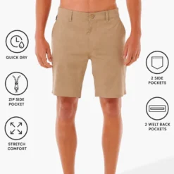 Pantaloncini Rip Curl Boardwalk Phase Nineteen Khaki