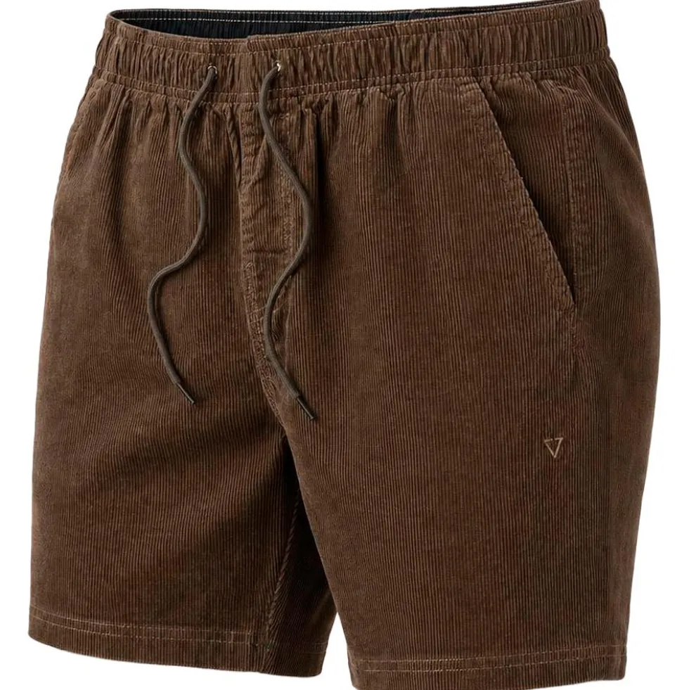 Pantaloncini Vissla No See Ums Cord Eco 17" Elastic Dark Earth