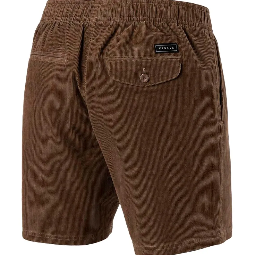 Pantaloncini Vissla No See Ums Cord Eco 17" Elastic Dark Earth