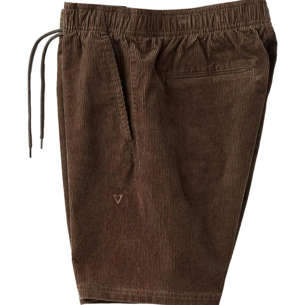 Pantaloncini Vissla No See Ums Cord Eco 17" Elastic Dark Earth