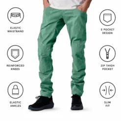 Pantaloni da arrampicata Looking For Wild Fitz Roy Granit Green