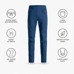 Pantaloni da arrampicata Ortovox Affinity Pants Blue Nunatak