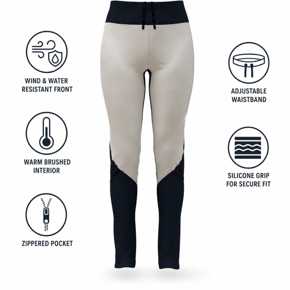 Pantaloni sci di fondo Odlo Langnes Wmn Pants Dark Sapphire White