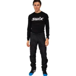 Pantaloni sci di fondo Swix Infinity Hybrid Wind Full Zip Black Black