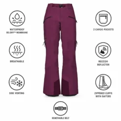 Pantaloni tecnici Black Diamond W Recon Insulated Pants Blackberry
