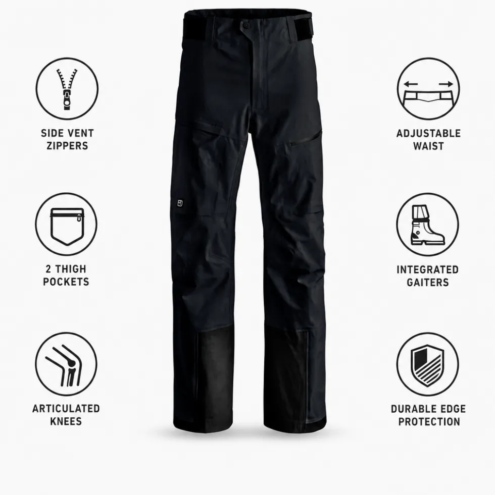 Pantaloni tecnici Ortovox Ravine Free 3L Pants Black Raven