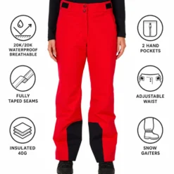 Pantaloni tecnici Rossignol W Insulated Ski Pant Ruby Red
