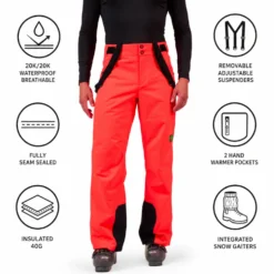 Pantaloni tecnici Rossignol Hero Insulated Ski Pant Neon Red
