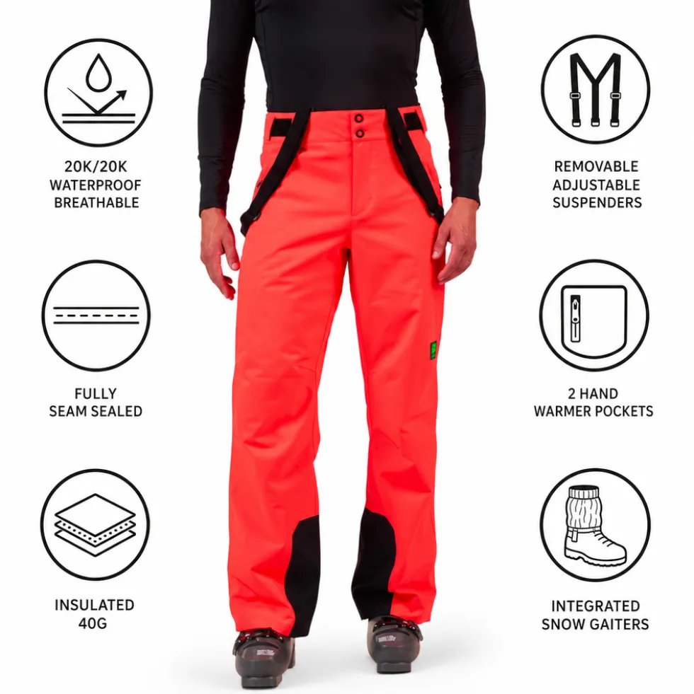 Pantaloni tecnici Rossignol Hero Insulated Ski Pant Neon Red