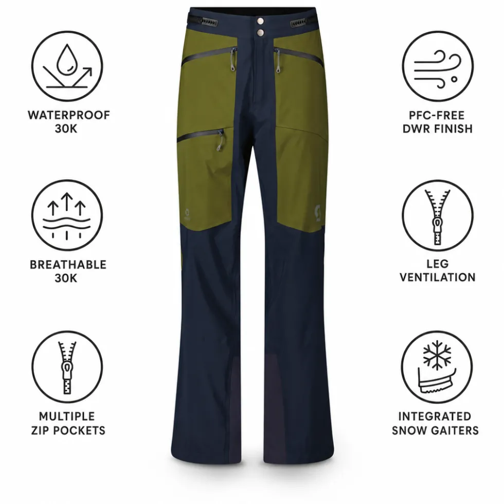 Pantaloni tecnici Scott M's Dryospun 3L Pant Dark Blue Fir Green