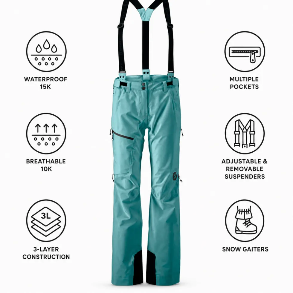 Pantaloni tecnici Scott W's Explorair 3L Pant Frosty Blue