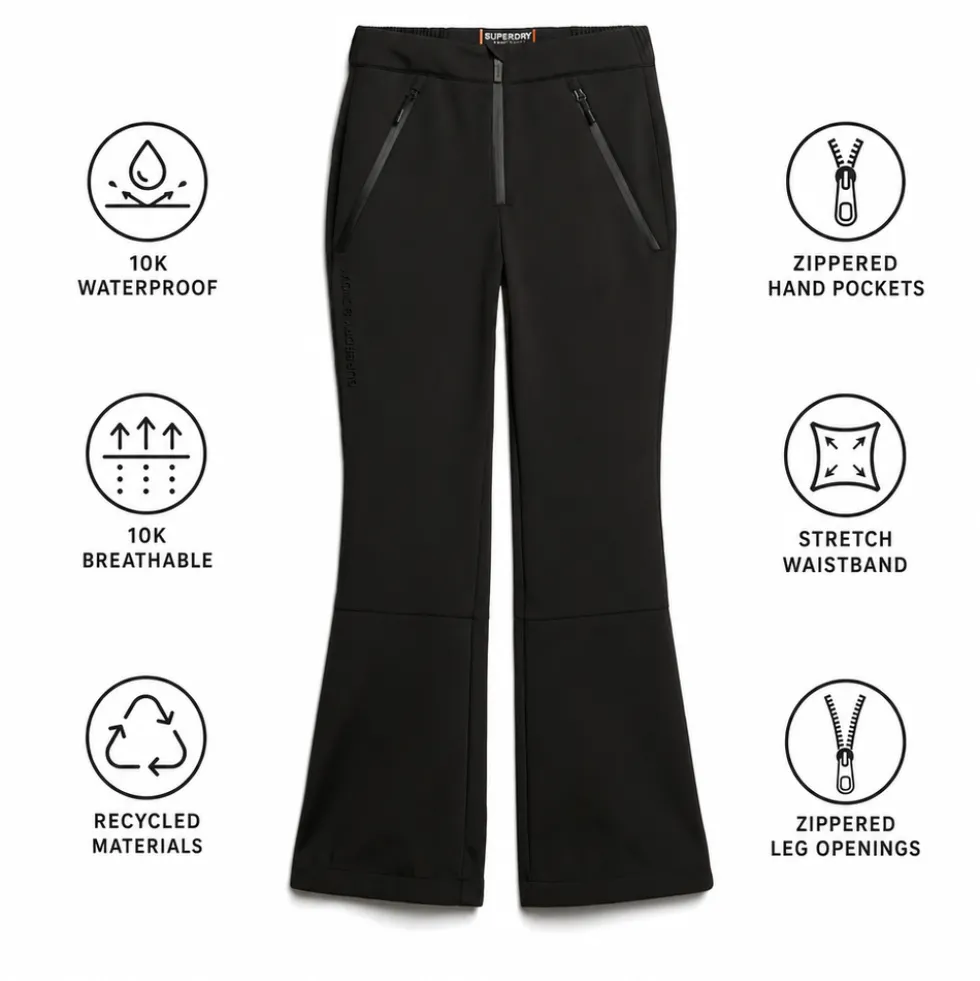 Pantaloni tecnici Superdry Softshell Slim Trousers W Black