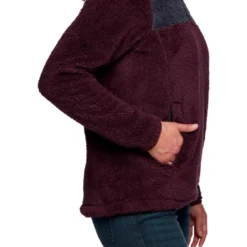 Pile Black Diamond W Roadie 1/4 Zip Fleece Bordeaux Carbon