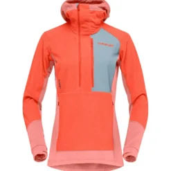 Pile Norrona Lofoten Thermal Pro Hood W's Orange Alert Peach Amber