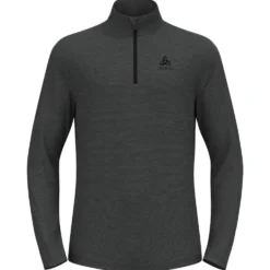 Pile Odlo Roy Mid Layer 1/2 Zip Shale Grey Black Stripes