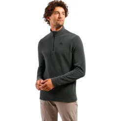 Pile Odlo Roy Mid Layer 1/2 Zip Shale Grey Black Stripes