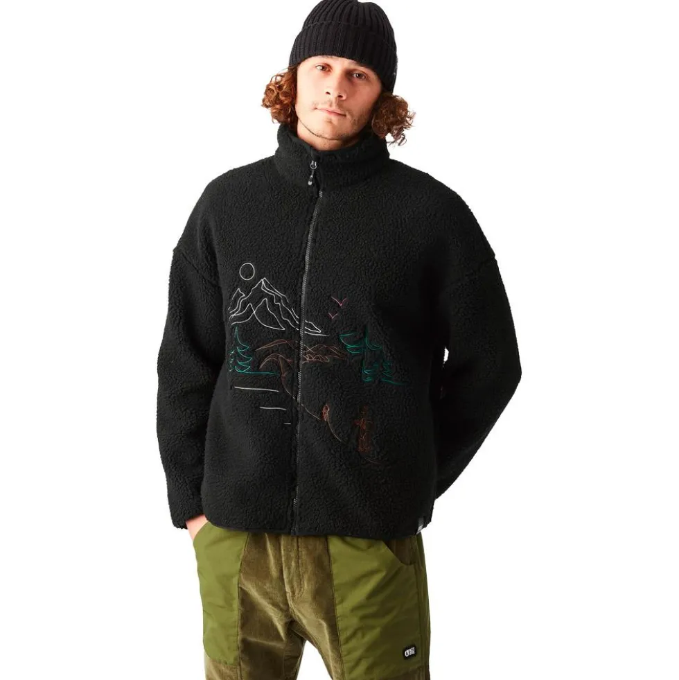 Pile Picture Hafdals Embroidered Zip Black