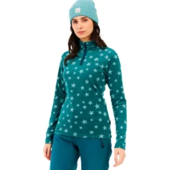Pile Protest PrtRefuzzy 1/4 Zip Active Top Rainstorm Blue