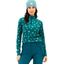 Pile Protest PrtRefuzzy 1/4 Zip Active Top Rainstorm Blue