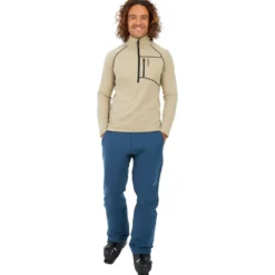 Pile Protest PrtRekody 1/4 Zip Active Top Bamboo Beige