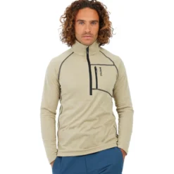 Pile Protest PrtRekody 1/4 Zip Active Top Bamboo Beige