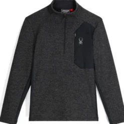 Pile Spyder Bandit Half Zip Limestone Black Melange