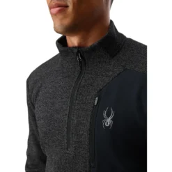 Pile Spyder Bandit Half Zip Limestone Black Melange