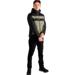 Piumino DARE2B Touring II Baffled Jacket Black Olivine Green