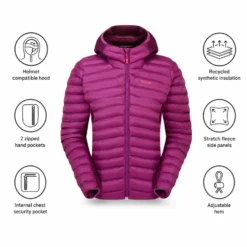 Piumino RAB Cirrus Flex Hoody W Plum Mulberry