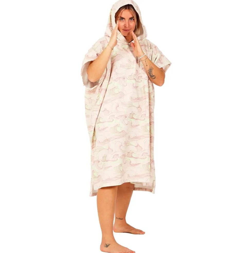 Poncho da bagno After Essentials Beach Poncho Japan Waves Soft Pink
