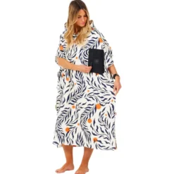 Poncho da bagno After Essentials Tech Pocket Series Poncho Feather Leaves