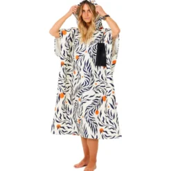 Poncho da bagno After Essentials Tech Pocket Series Poncho Feather Leaves