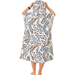 Poncho da bagno After Essentials Tech Pocket Series Poncho Feather Leaves