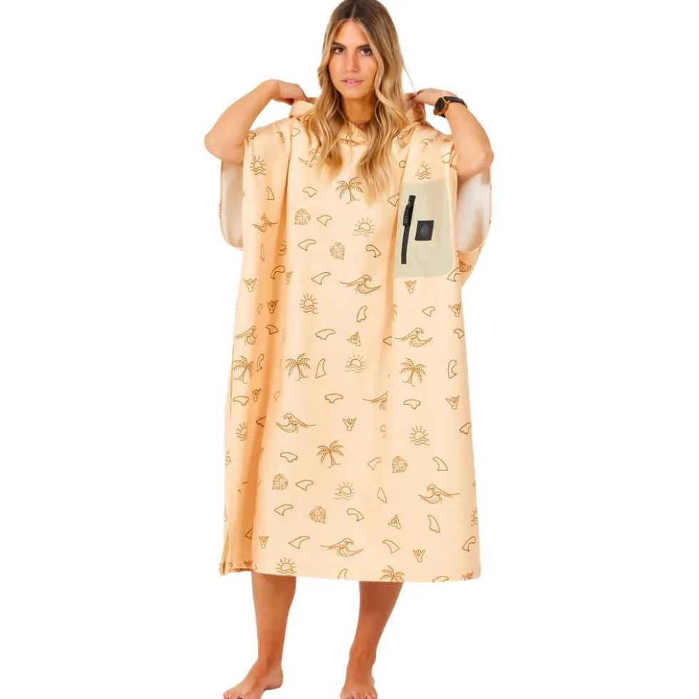 Poncho da bagno After Essentials Tech Pocket Series Poncho Fins Print