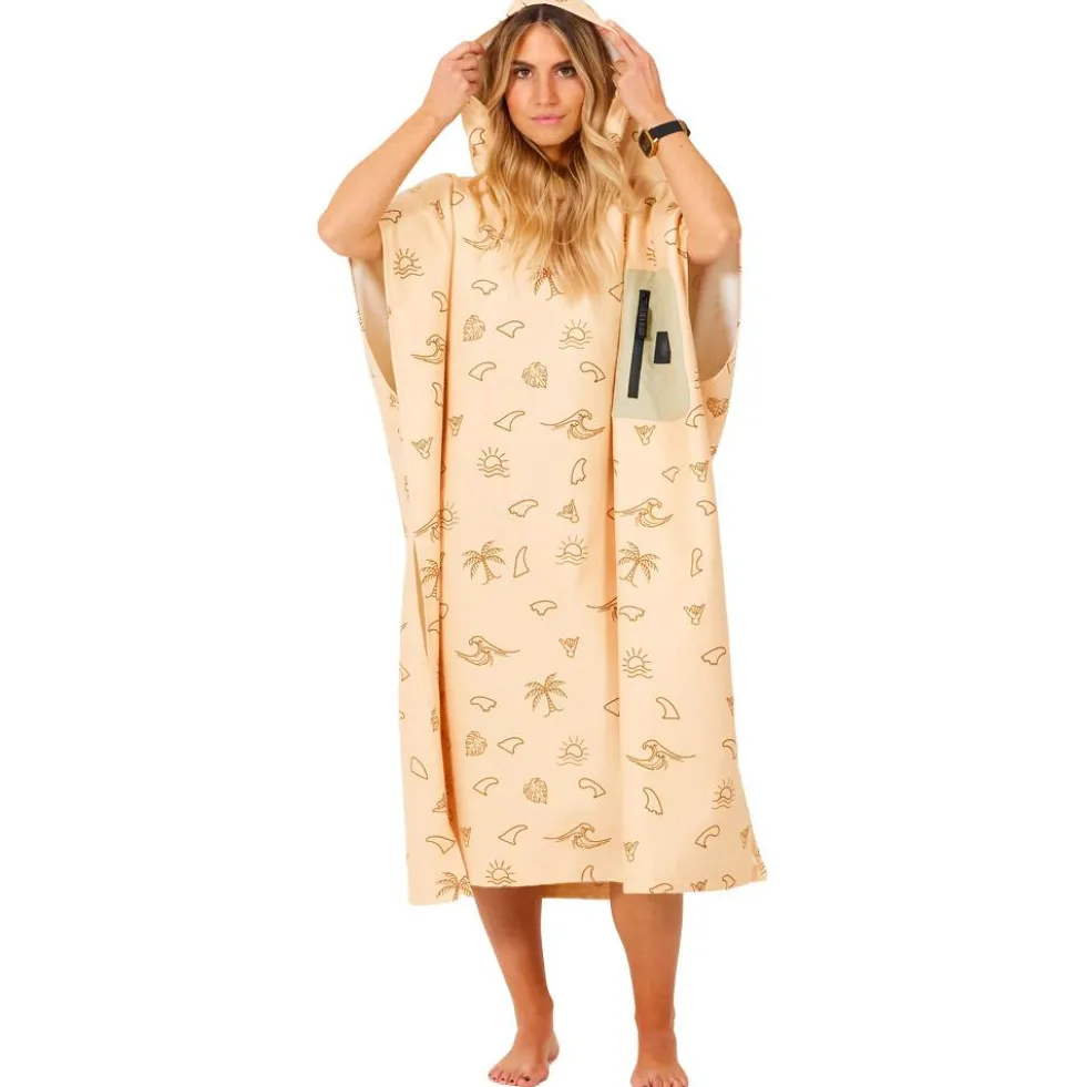 Poncho da bagno After Essentials Tech Pocket Series Poncho Fins Print