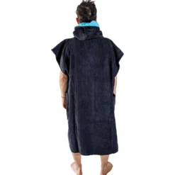 Poncho da bagno All-In Classic Flash Line Ponchos Black Turquoise