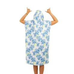Poncho da bagno All-In Travel - Palm Tree / Yellow Fluo